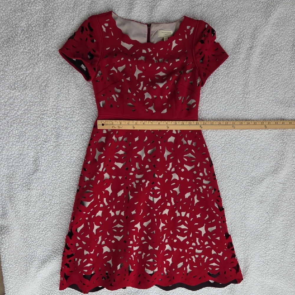 Moulinette Soeurs Red Laser Cut Dress